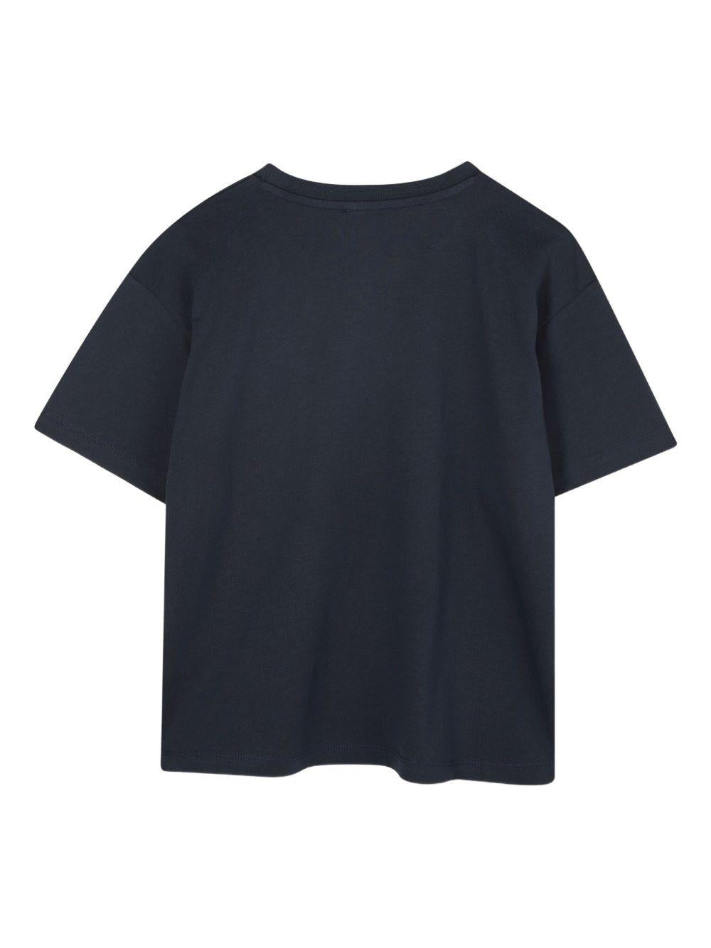 T-shirt per bambino Kenzo Kids blu con logo a contrasto - Rubino Kids