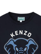 T-shirt per bambino Kenzo Kids blu con stampa grafica - Rubino Kids