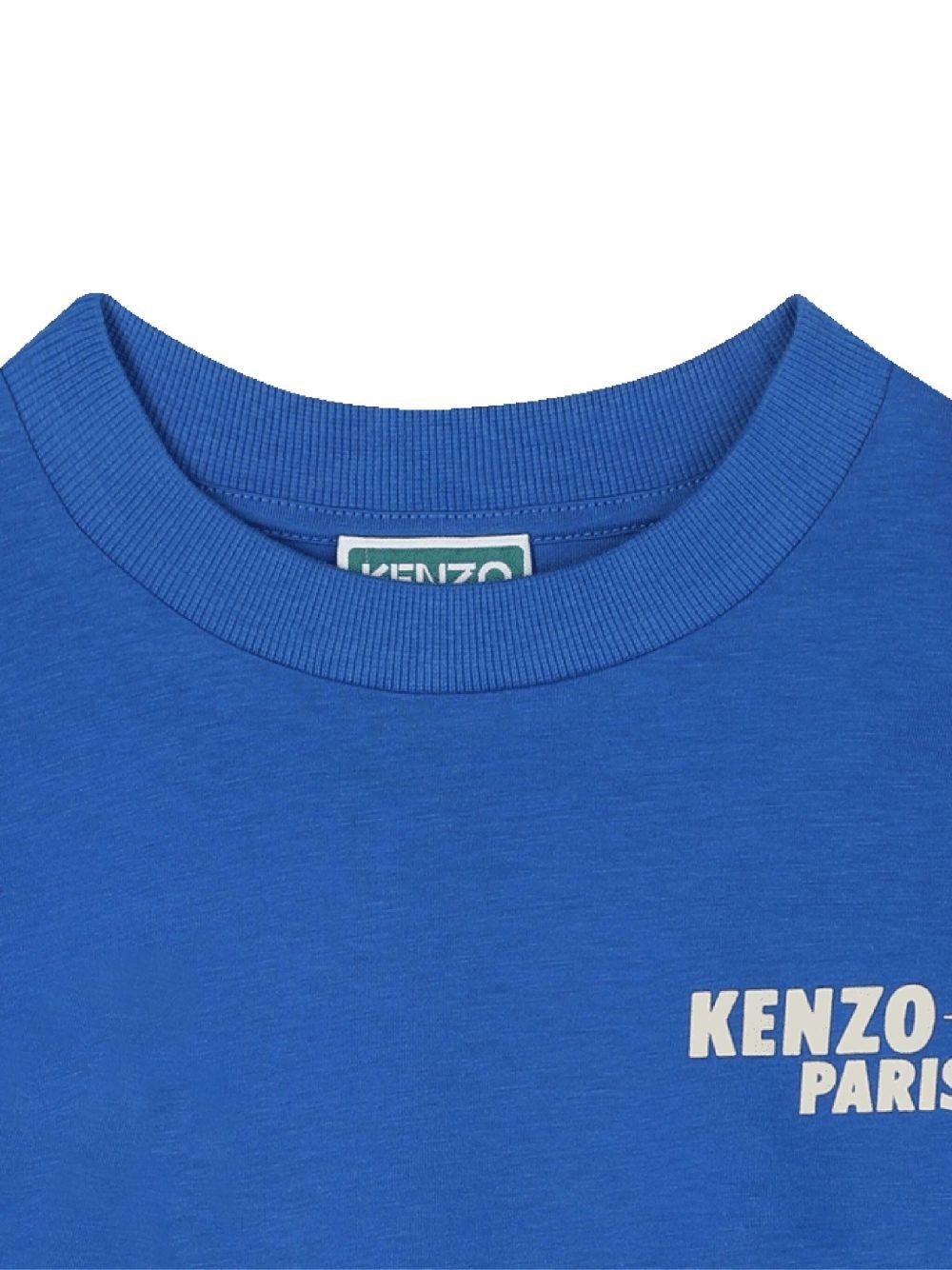 T-shirt per bambino Kenzo Kids blu con stampa grafica - Rubino Kids
