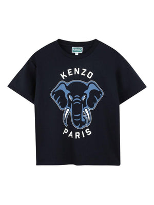 T-shirt per bambino Kenzo Kids blu con stampa grafica