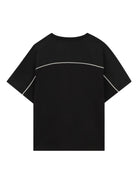 T-shirt per bambino Kenzo Kids nero con dettaglio sulle spalle - Rubino Kids
