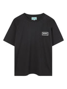 T-shirt per bambino Kenzo Kids nero con logo sul petto - Rubino Kids