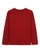 T-shirt per bambino Kenzo Kids rossa a maniche lunghe con logo - Rubino Kids