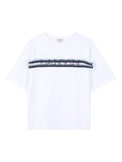 T-shirt per bambino Lanvin Enfant bianca a girocollo - Rubino Kids