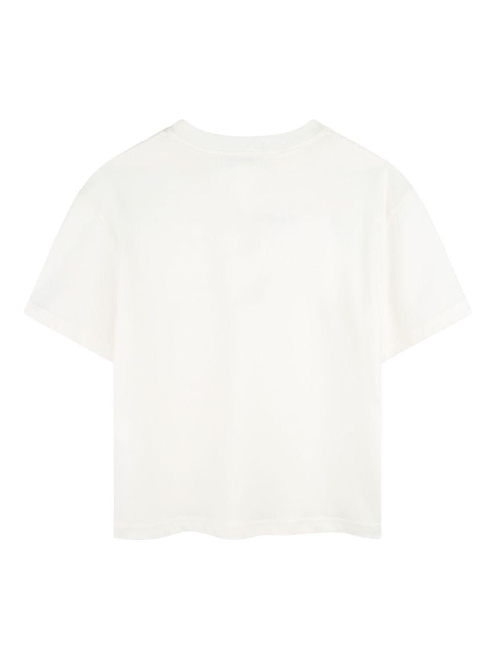 T-shirt per bambino Lanvin Enfant bianca con logo - Rubino Kids