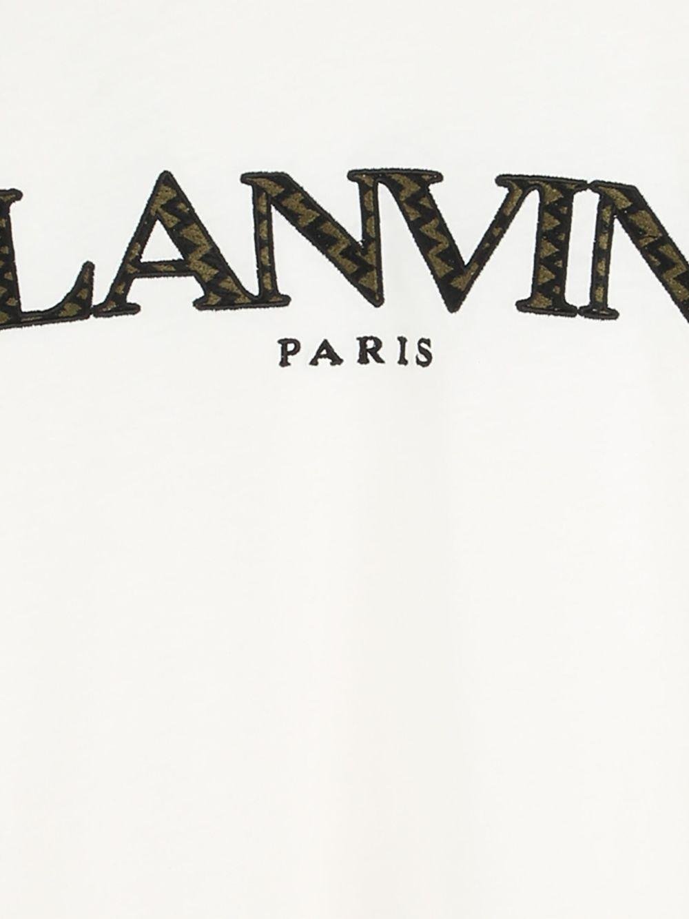 T-shirt per bambino Lanvin Enfant bianca con logo - Rubino Kids