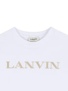 T-shirt per bambino Lanvin Enfant bianca con logo ricamato - Rubino Kids