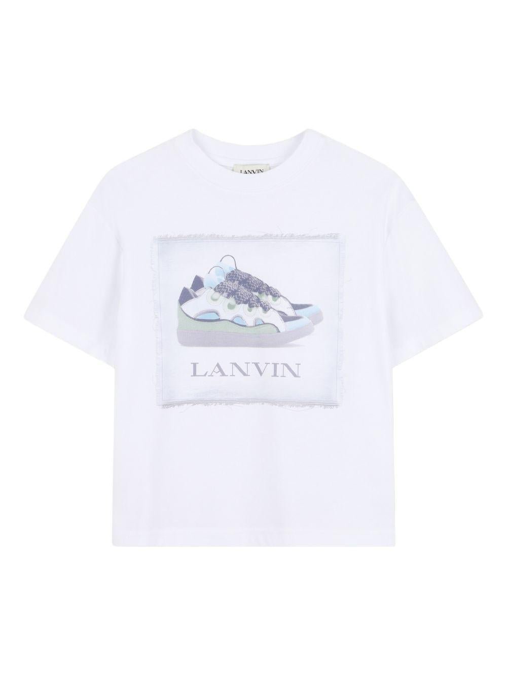 T-shirt per bambino Lanvin Enfant bianca con stampa grafica - Rubino Kids