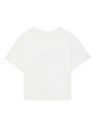T-shirt per bambino Lanvin Enfant bianco con stampa logo sul davanti - Rubino Kids
