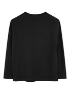 T-shirt per bambino Lanvin Enfant nero con logo ricamato - Rubino Kids