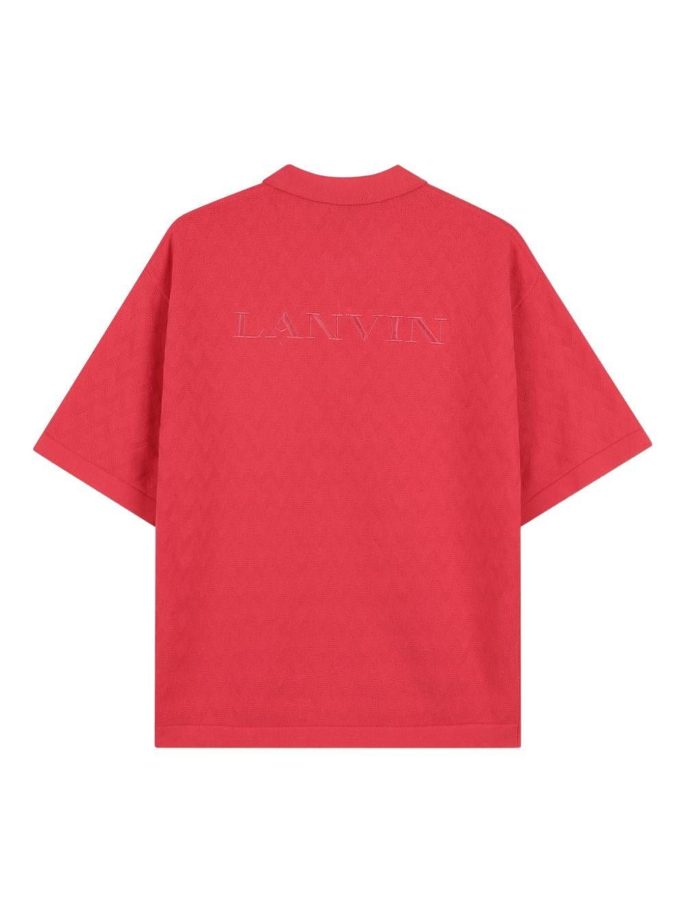 T-shirt per bambino Lanvin Enfant rossa con colletto stile polo - Rubino Kids