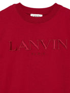 T-shirt per bambino Lanvin Enfant rosso con logo ricamato - Rubino Kids