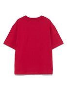 T-shirt per bambino Lanvin Enfant rosso con logo ricamato - Rubino Kids