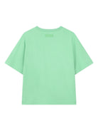 T-shirt per bambino Lanvin Enfant verde con bordo intrecciato - Rubino Kids