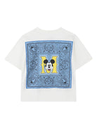 T-shirt per bambino Marc Jacobs Kids x Disney Mickey Mouse bianca con stampa con logo frontale - Rubino Kids