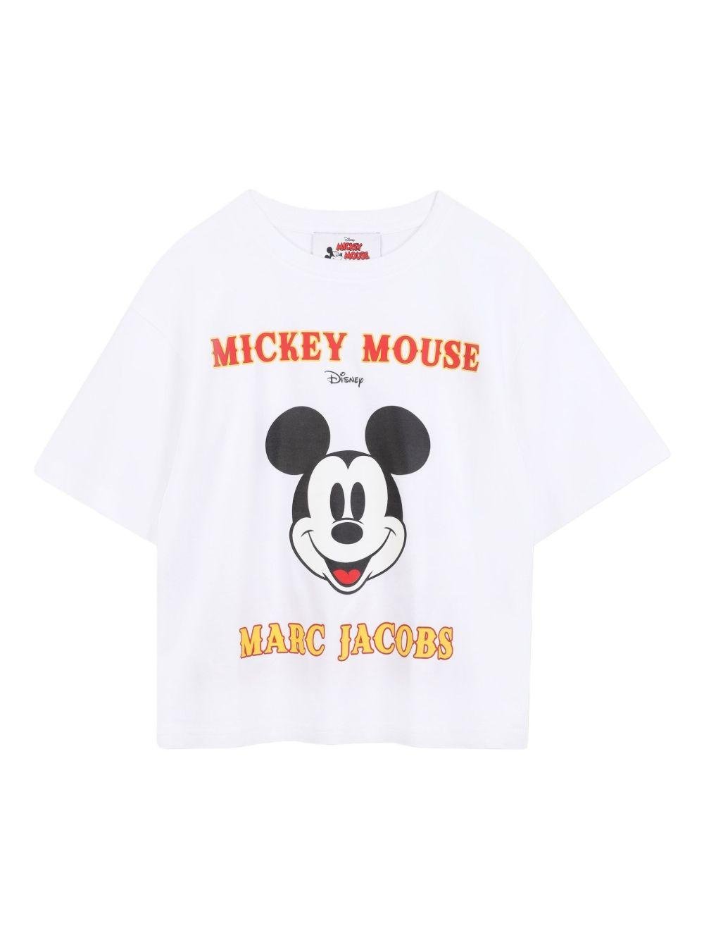 T-shirt per bambino Marc Jacobs Kids x Disney Mickey Mouse bianca con stampa grafica - Rubino Kids