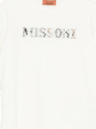 T-shirt per bambino Missoni Kids bianca con logo ricamato - Rubino Kids