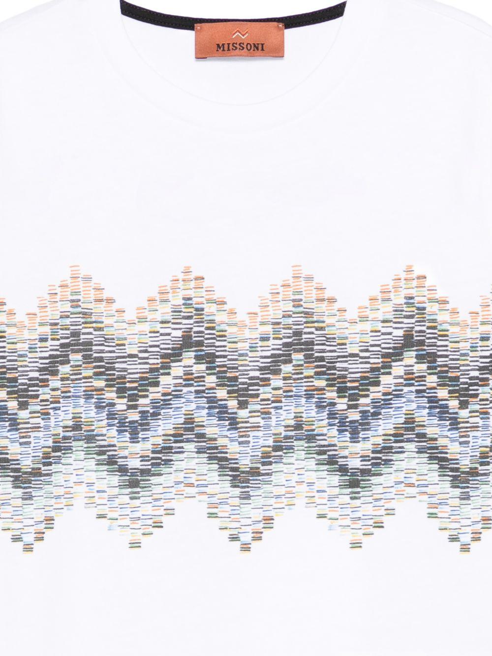 T-shirt per bambino Missoni Kids bianca con stampa grafica - Rubino Kids