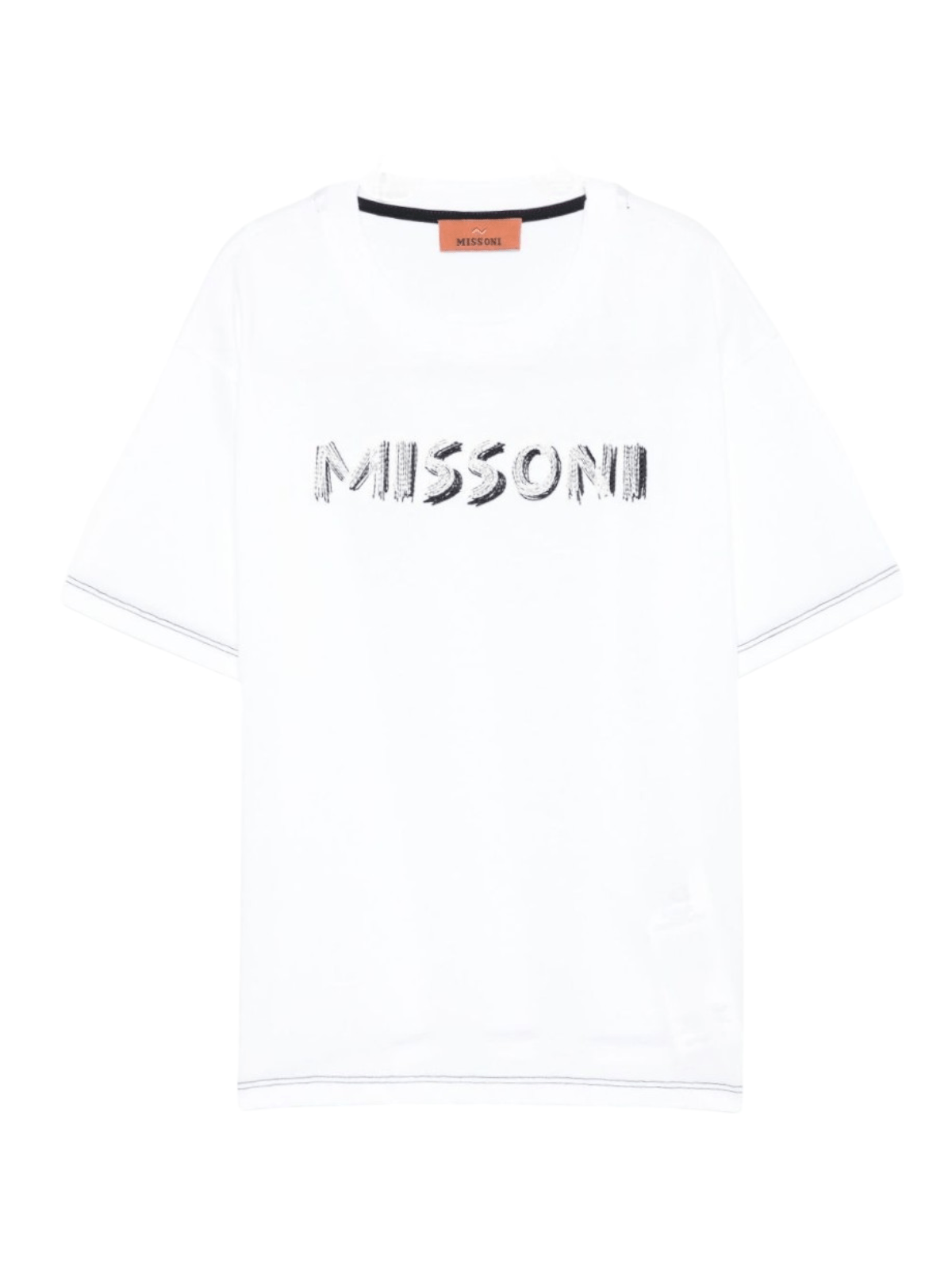 T-shirt per bambino Missoni Kids bianco con logo ricamato - Rubino Kids
