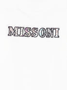 T-shirt per bambino Missoni Kids bianco con logo ricamato - Rubino Kids