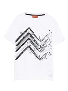 T-shirt per bambino Missoni Kids bianco con stampa chevron - Rubino Kids