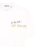 T-shirt per bambino Molo bianco con stampa slogan sul retro - Rubino Kids