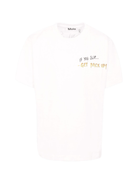 T-shirt per bambino Molo bianco con stampa slogan sul retro - Rubino Kids