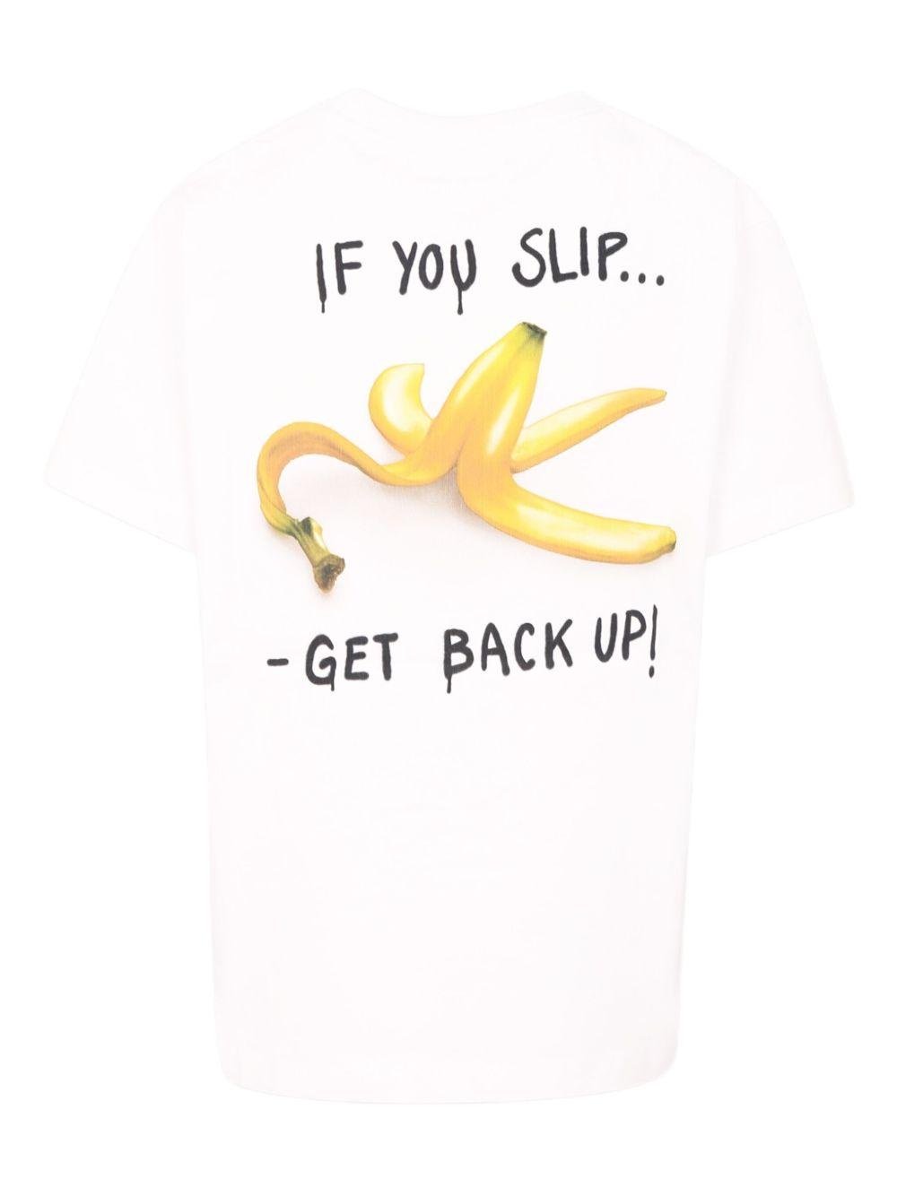 T-shirt per bambino Molo bianco con stampa slogan sul retro - Rubino Kids