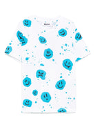 T-shirt per bambino Molo bianco Riley con stampa smiley e targhetta con logo - Rubino Kids
