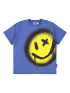 T-shirt per bambino Molo blu con stampa grafica smiley - Rubino Kids
