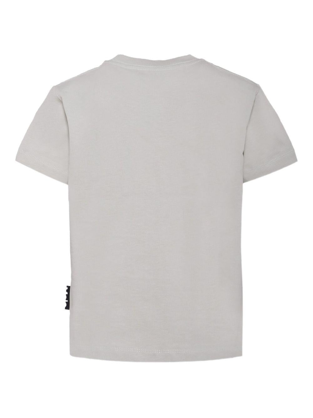 T-shirt per bambino Molo grigia Roxo con stampa fotografica gatto e targhetta con logo - Rubino Kids