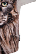 T-shirt per bambino Molo grigia Roxo con stampa fotografica gatto e targhetta con logo - Rubino Kids