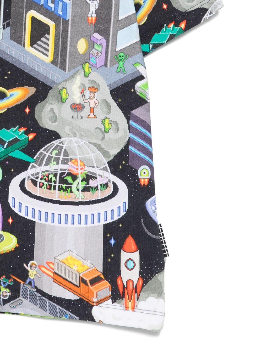 T-shirt per bambino Molo multicolore con stampa grafica - Rubino Kids