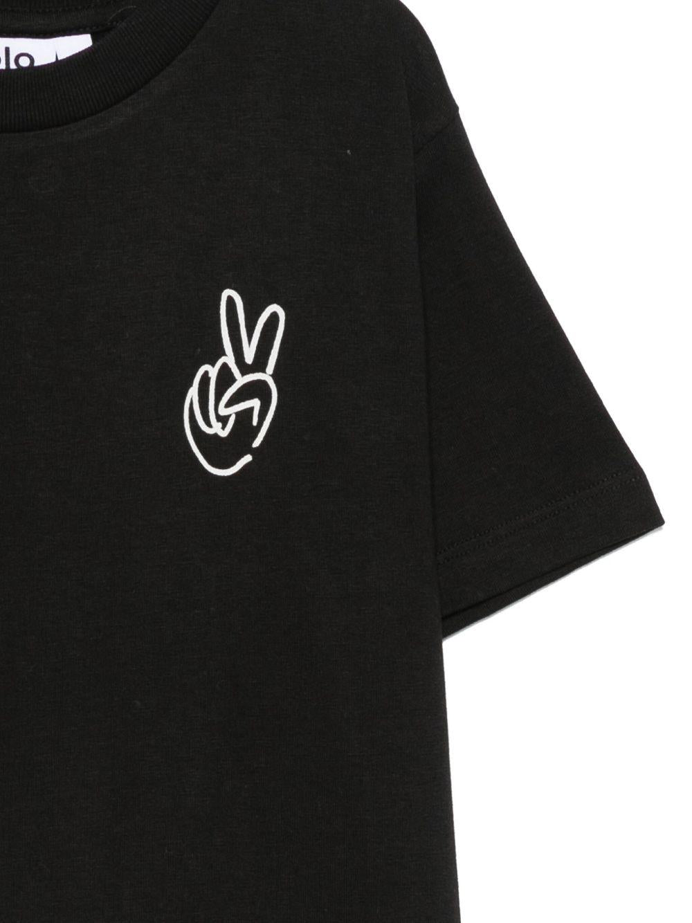 T-shirt per bambino Molo nera con simbolo della pace - Rubino Kids