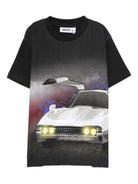 T-shirt per bambino Molo nera con stampa auto - Rubino Kids