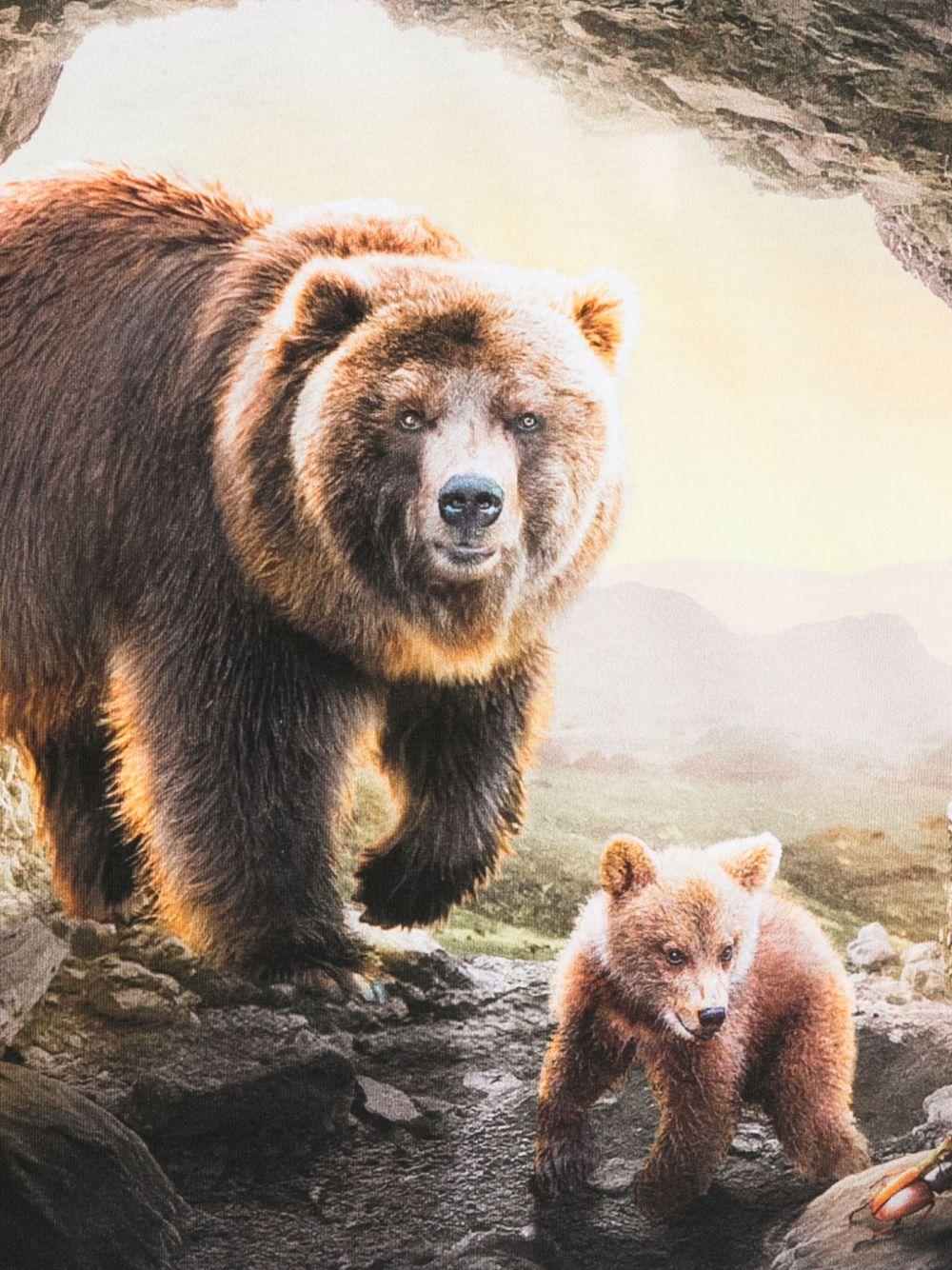 T-shirt per bambino Molo nera con stampa di orso - Rubino Kids