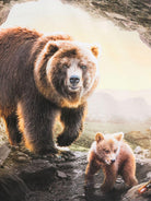 T-shirt per bambino Molo nera con stampa di orso - Rubino Kids