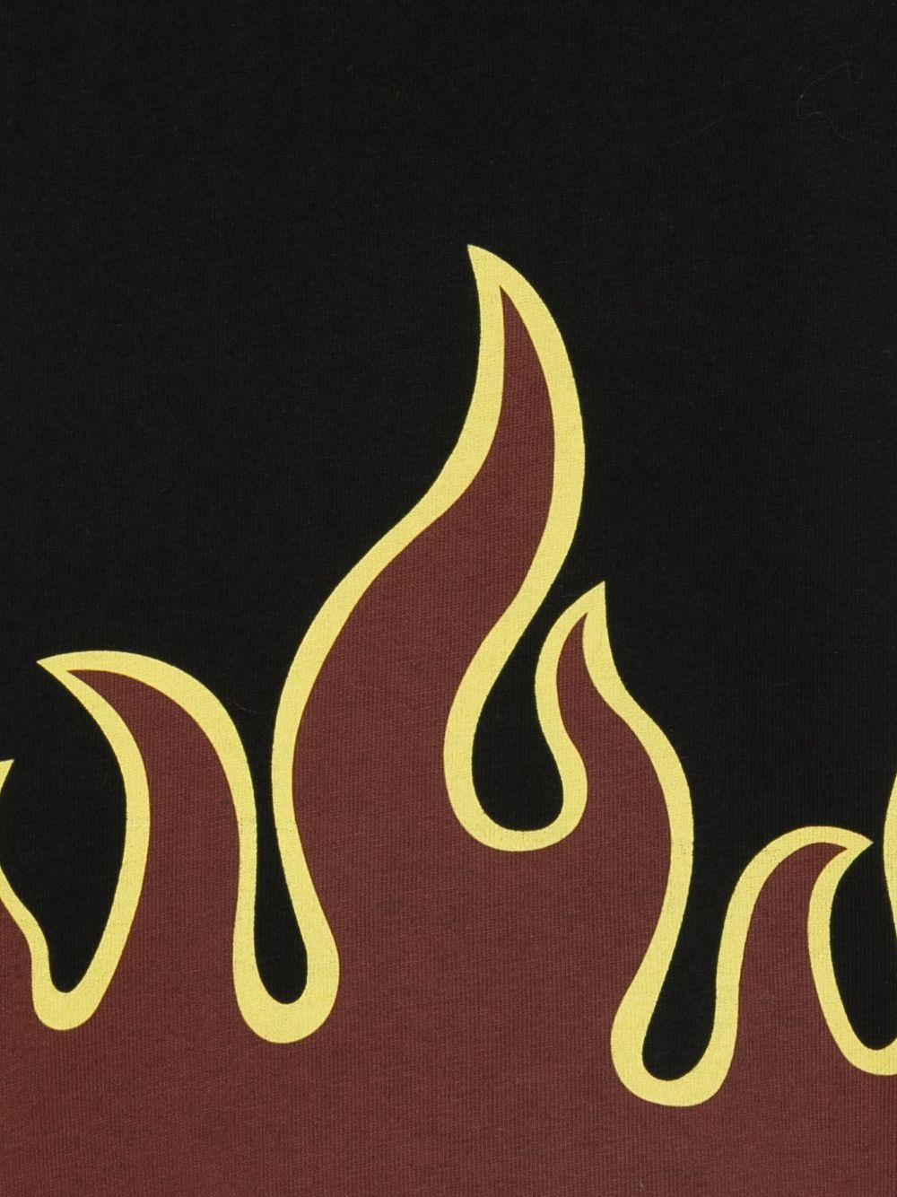 T-shirt per bambino Molo nera con stampa fiamma - Rubino Kids