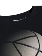 T-shirt per bambino Molo nera con stampa grafica stile Basket - Rubino Kids