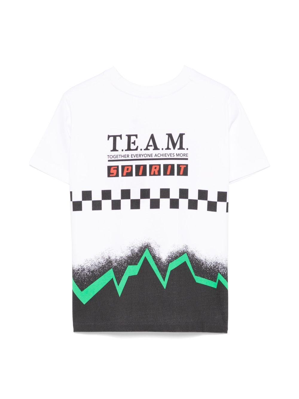 T-shirt per bambino Molo Rodney bianco con stampa grafica all - over - Rubino Kids