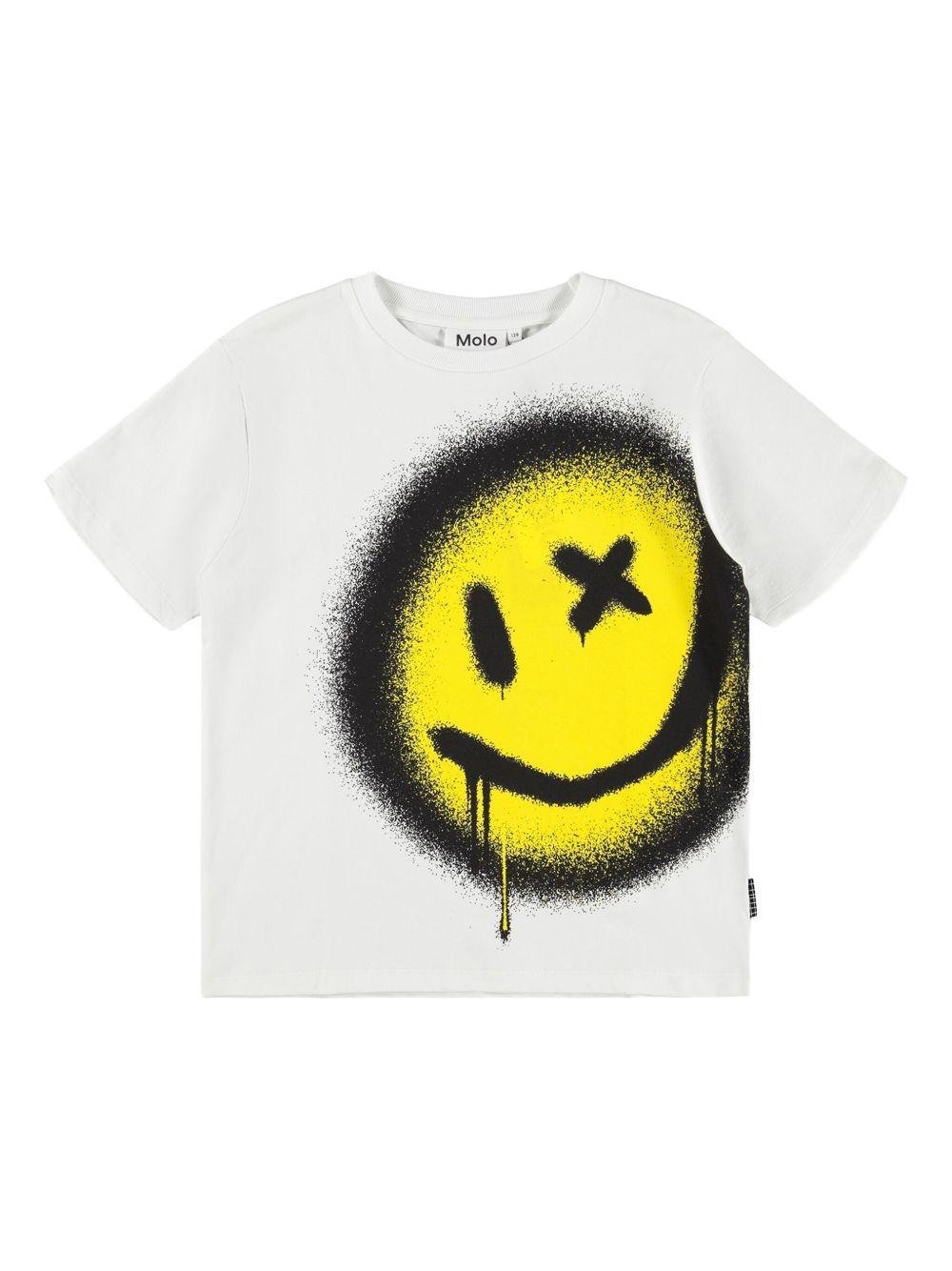 T-shirt per bambino Molo Rodney bianco con stampa sul davanti - Rubino Kids