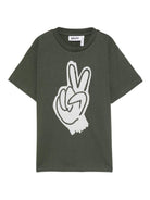 T-shirt per bambino Molo verde con simbolo della pace - Rubino Kids