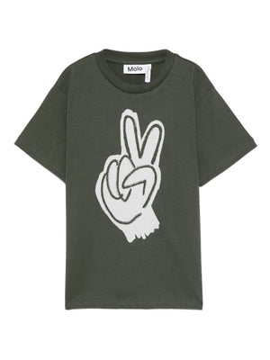 T-shirt per bambino Molo verde con simbolo della pace