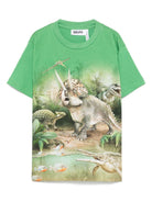 T-shirt per bambino Molo verde con stampa grafica - Rubino Kids