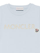 T-shirt per bambino Moncler Enfant azzurro in cotone con logo - Rubino Kids