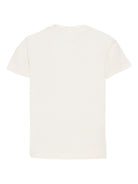 T-shirt per bambino Moncler Enfant bianca con stampa logo sul davanti - Rubino Kids