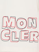 T-shirt per bambino Moncler Enfant bianca con stampa logo sul davanti - Rubino Kids