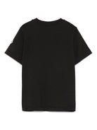 T-shirt per bambino Moncler Enfant nera con logo centrale - Rubino Kids