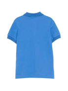 T-shirt per bambino Moschino Kids azzurro con colletto stile polo - Rubino Kids