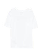 T-shirt per bambino Moschino Kids bianca con stampa logo - Rubino Kids